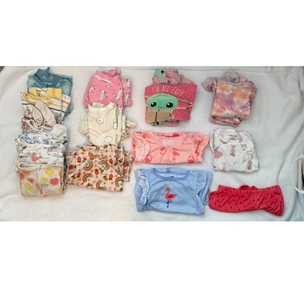 3T Toddler Girl Spring/Summer Pajama Bundle (13 pajamas)